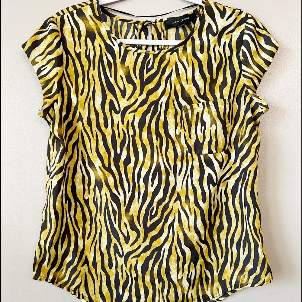 Larry Levine Animal Print Blouse